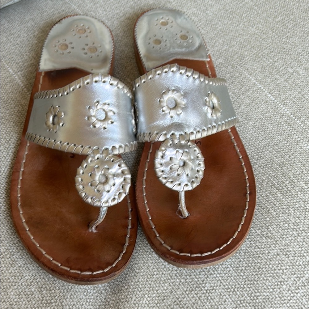 Jack Rogers Platinum Hampton Sandal Size 8